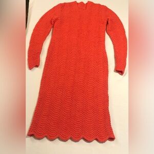 Vibrant Coral Knit Sweater Dress, form fits size women’s 4-6, see video